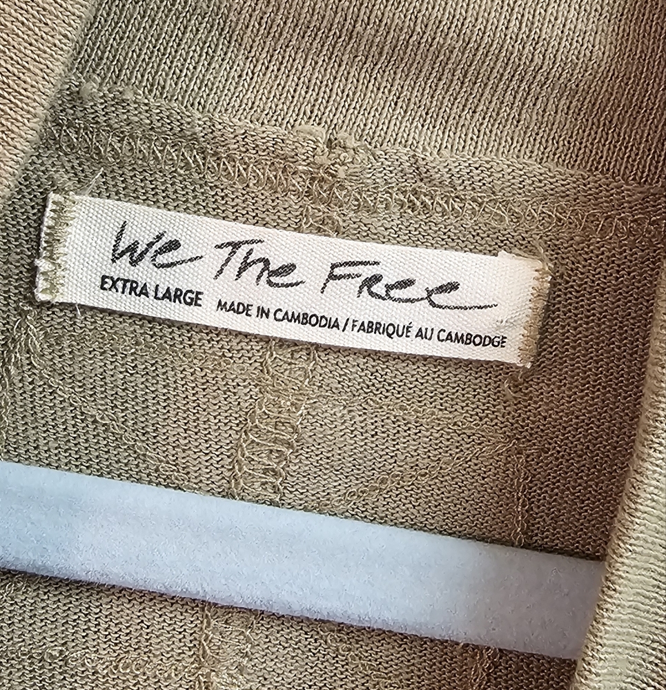 Free People olive green long sleeve turtleneck top size XL - Picture 2 of 3